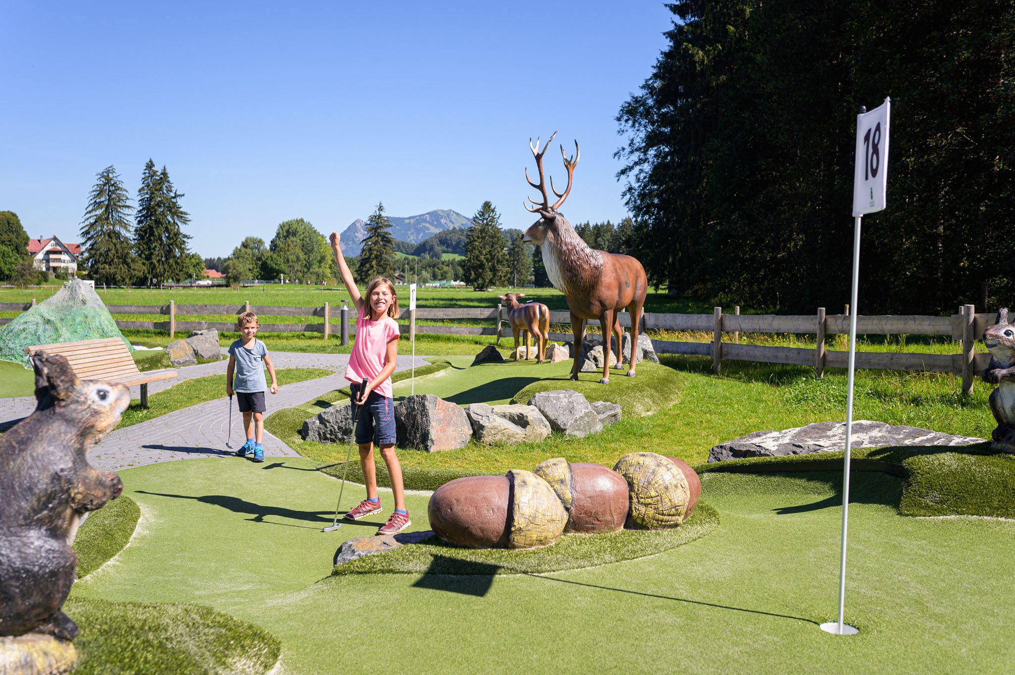 Erlebnis-Minigolfplatz in den Hörnerdörfern in Fischen im Allgäu