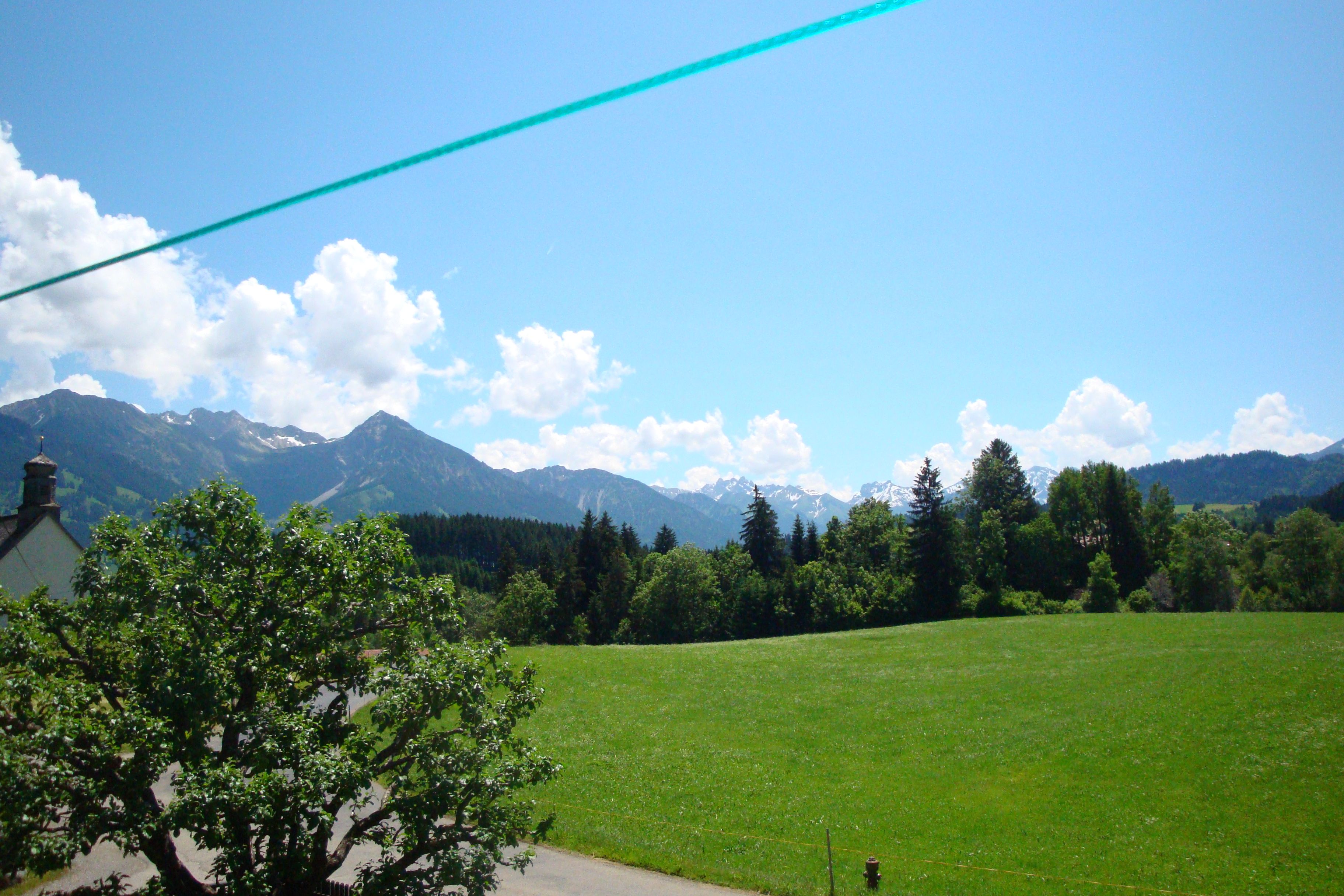 Blick von Untermühlegg auf den Allgäuer Alpen-Hauptkamm