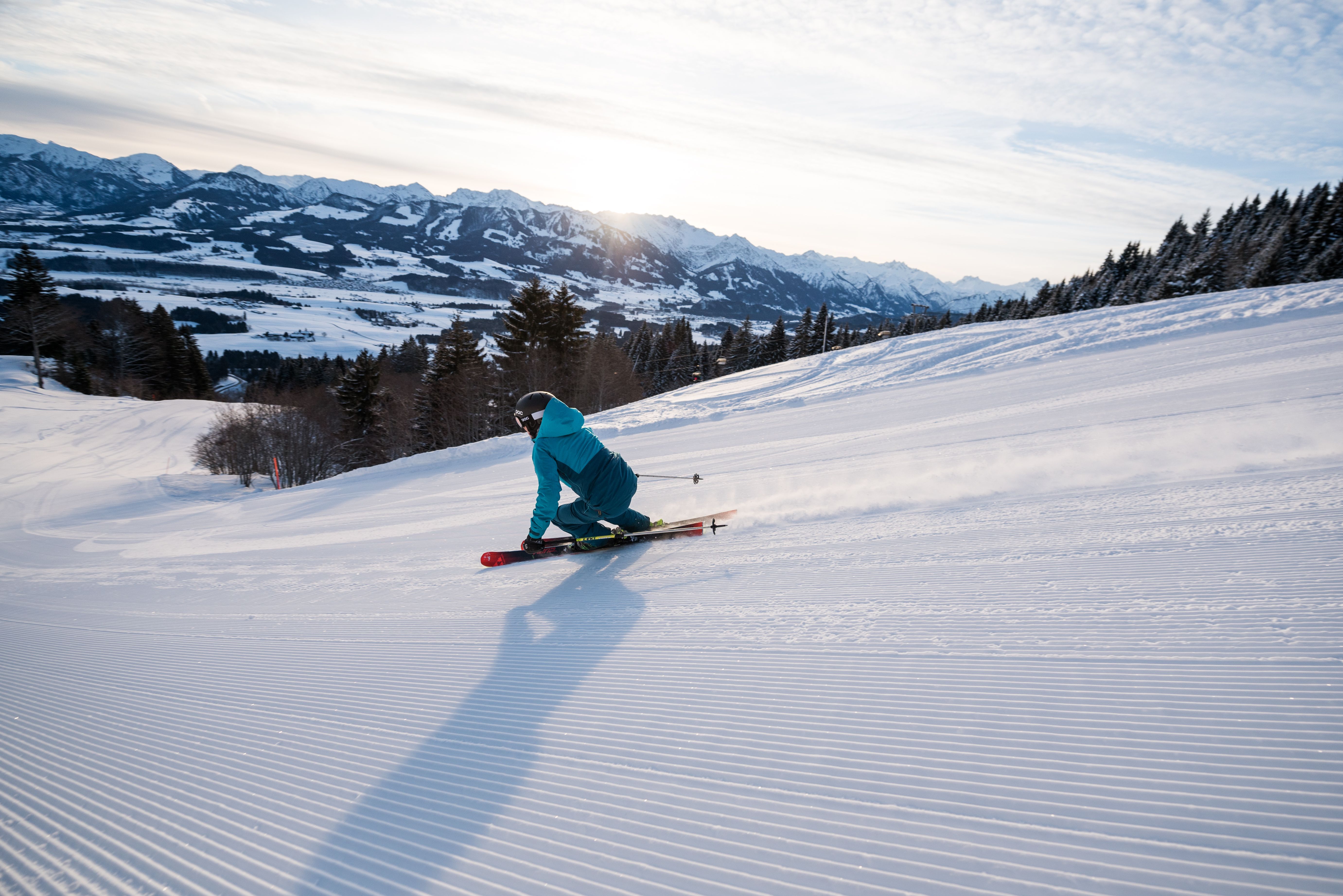 Top präparierte Pisten im familiären Skigebiet Ofterschwang - Hörnerdörfer im Allgäu