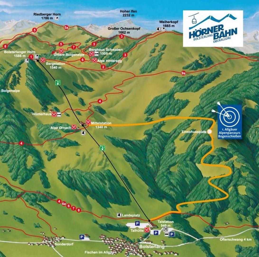 3D Bogenparcours am Berg in Bolsterlang