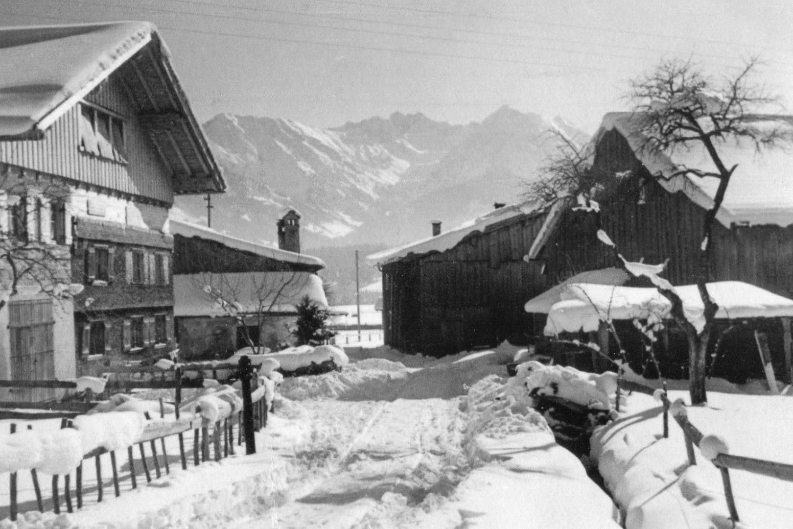 Bolsterlang im Winter um 1950