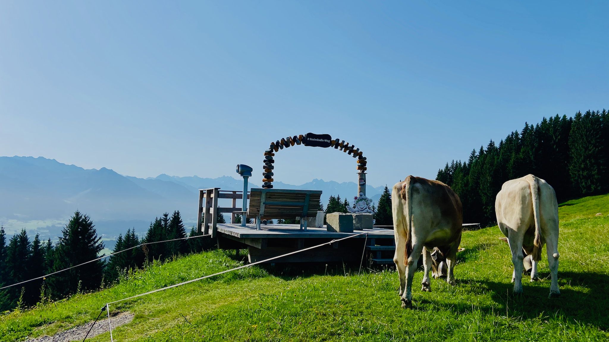 Aussichtsinsel mit Bergpanorama