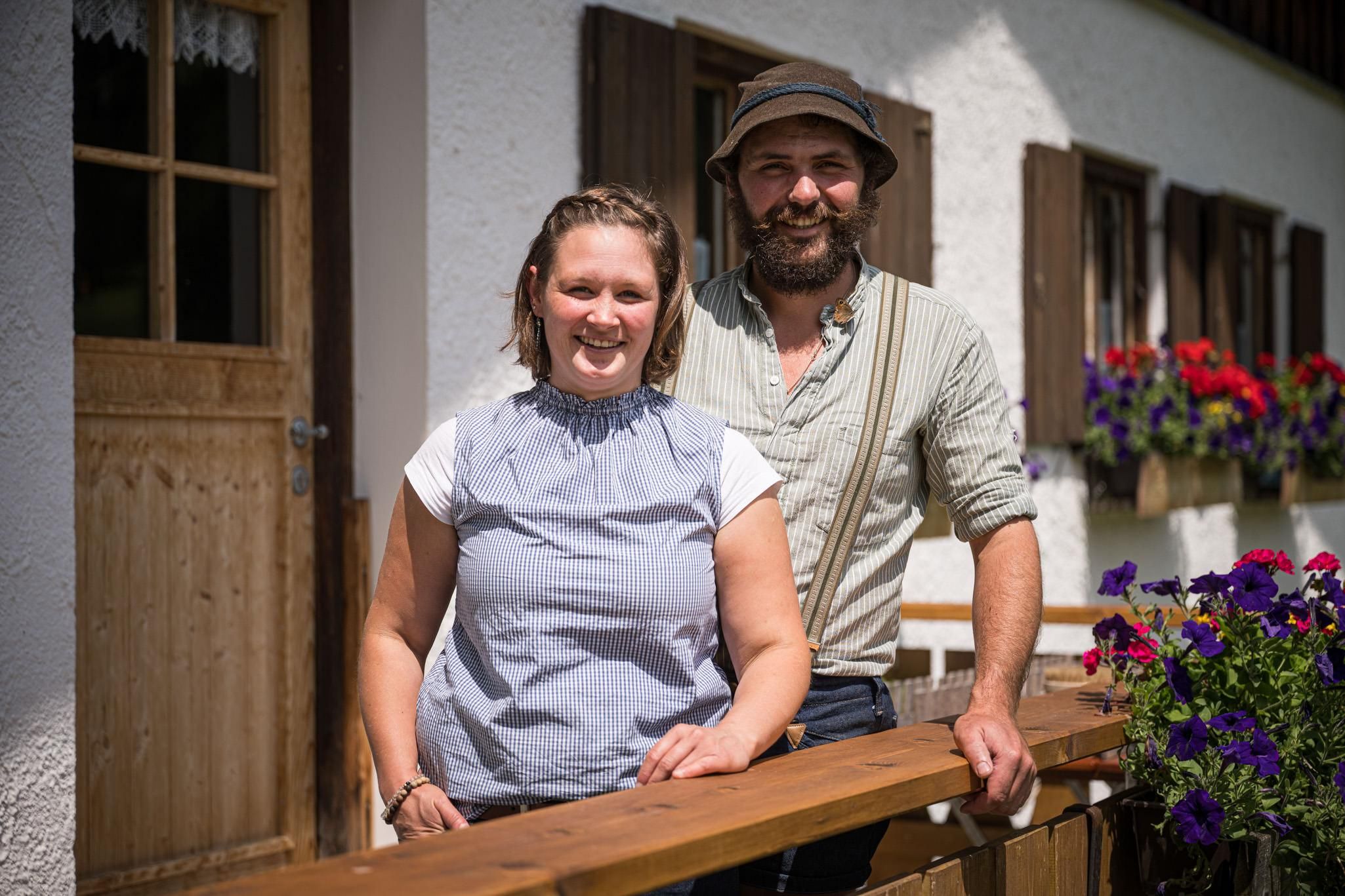 Jule und Michl Hartl von der Alpe Dinjörgen