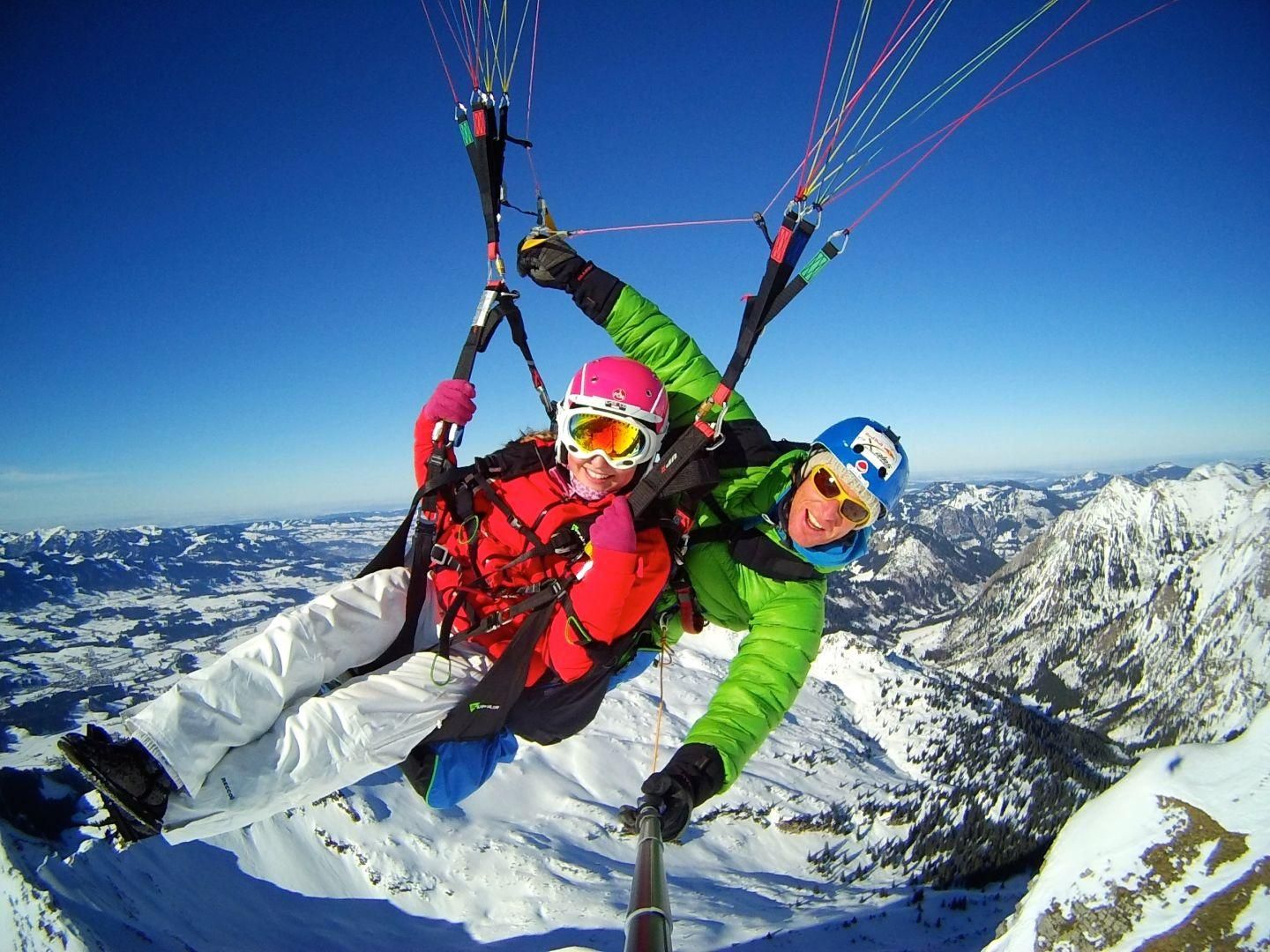 Gleitschirmfliegen im Allgäu, auch im Winter